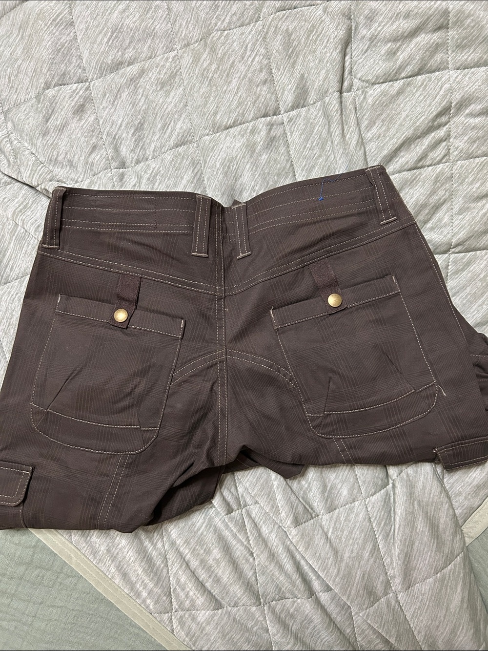 Kuhl Katerina brown Camo Plaid contrast-stitch Cargo hiking pants, Like new - Picture 5 of 8